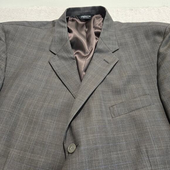 Claiborne Men's 100% Worsted Wool Suit Jacket Sports Coat Gray Plaid Size 52L - Picture 2 of 9